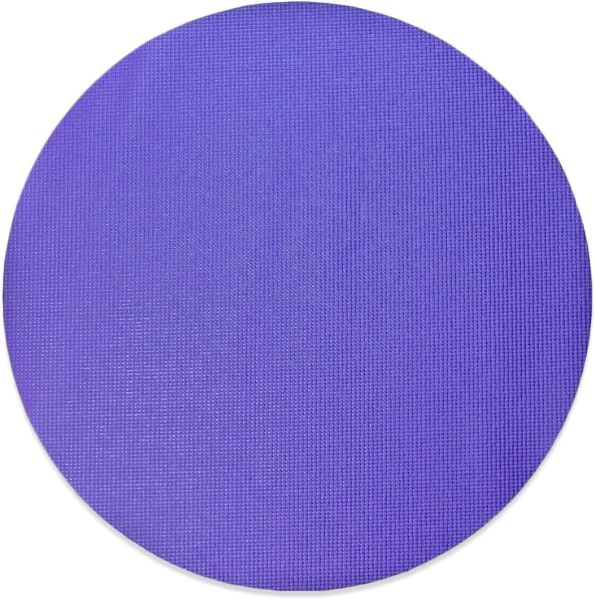 YogaAccessories Non Slip Extra Thick 2 Foot Circular Yoga Mat and Meditation Pad - Purple
