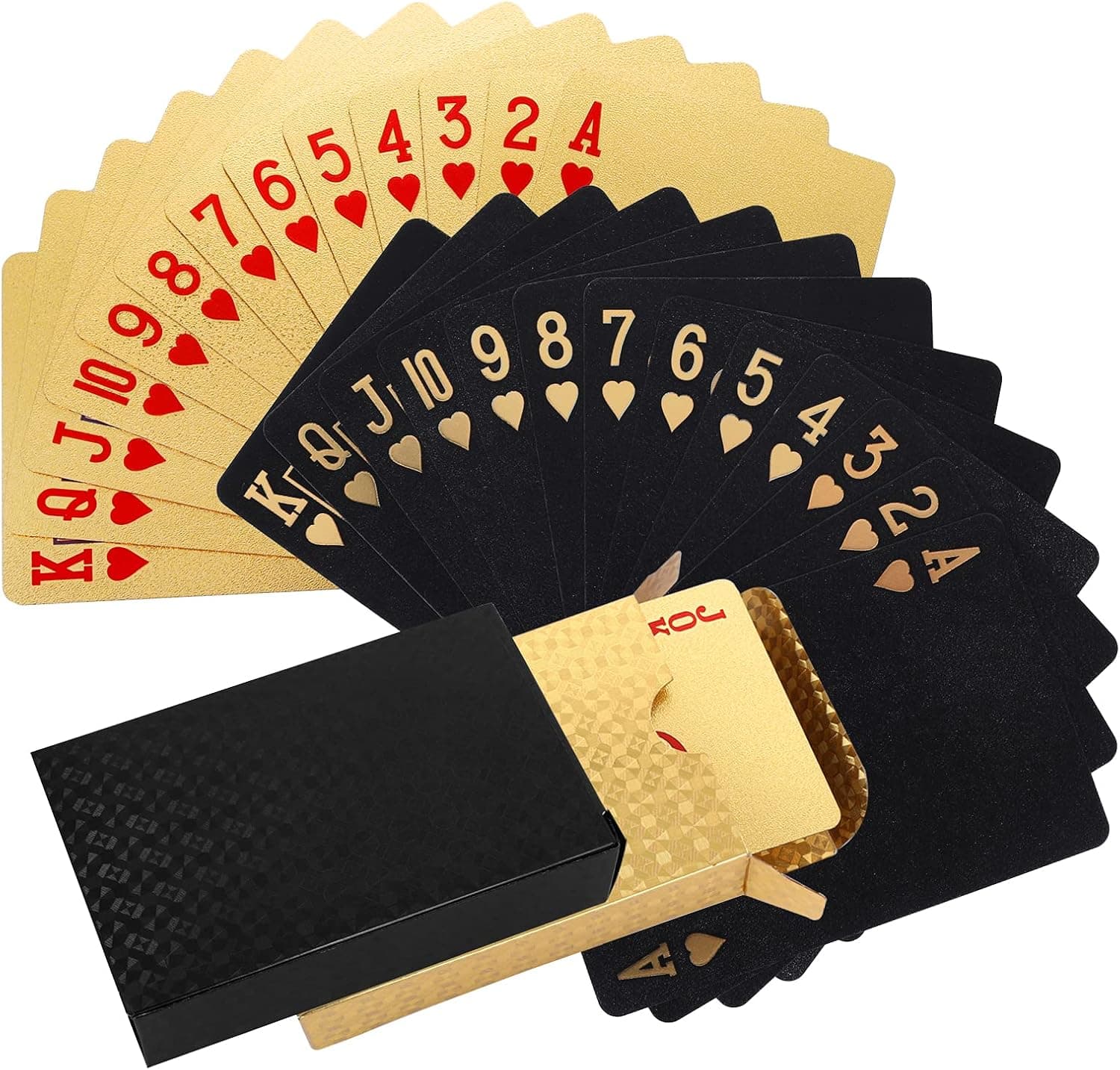 ASTER 2 Decks Playing Cards Novelty Foil Waterproof Poker Cards Plastic PET Deck of Cards for Family Game Party