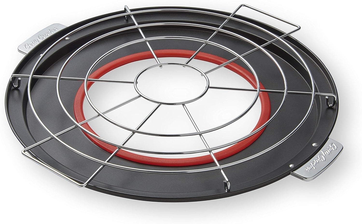 Nifty Pizza and Pie Baking Rack – Built-In Drip Pan, Multipurpose, Non-Stick Chrome Finish, Dishwasher Safe, Heavy-Duty Design, Bake Pies Evenly Every Time
