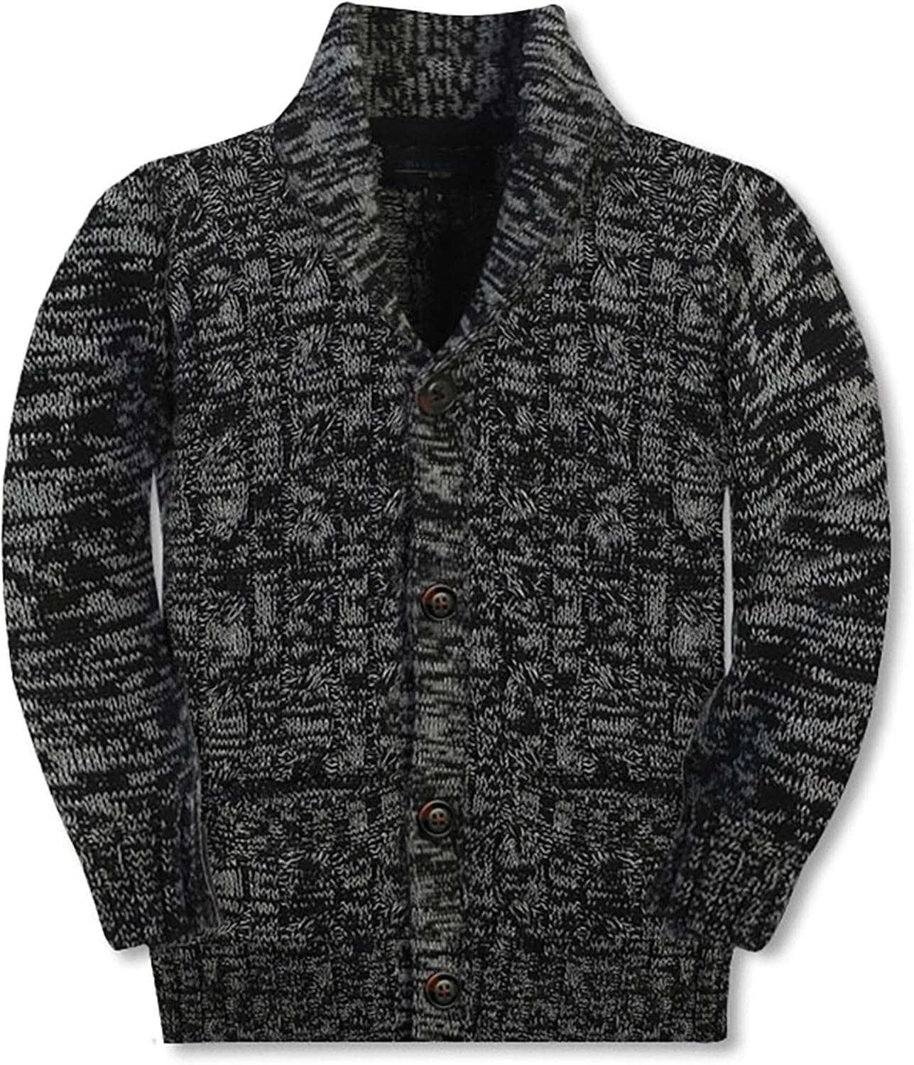 Gioberti Boy's 100% Cotton Knitted Shawl Collar Cardigan, Long Sleeve Sweater