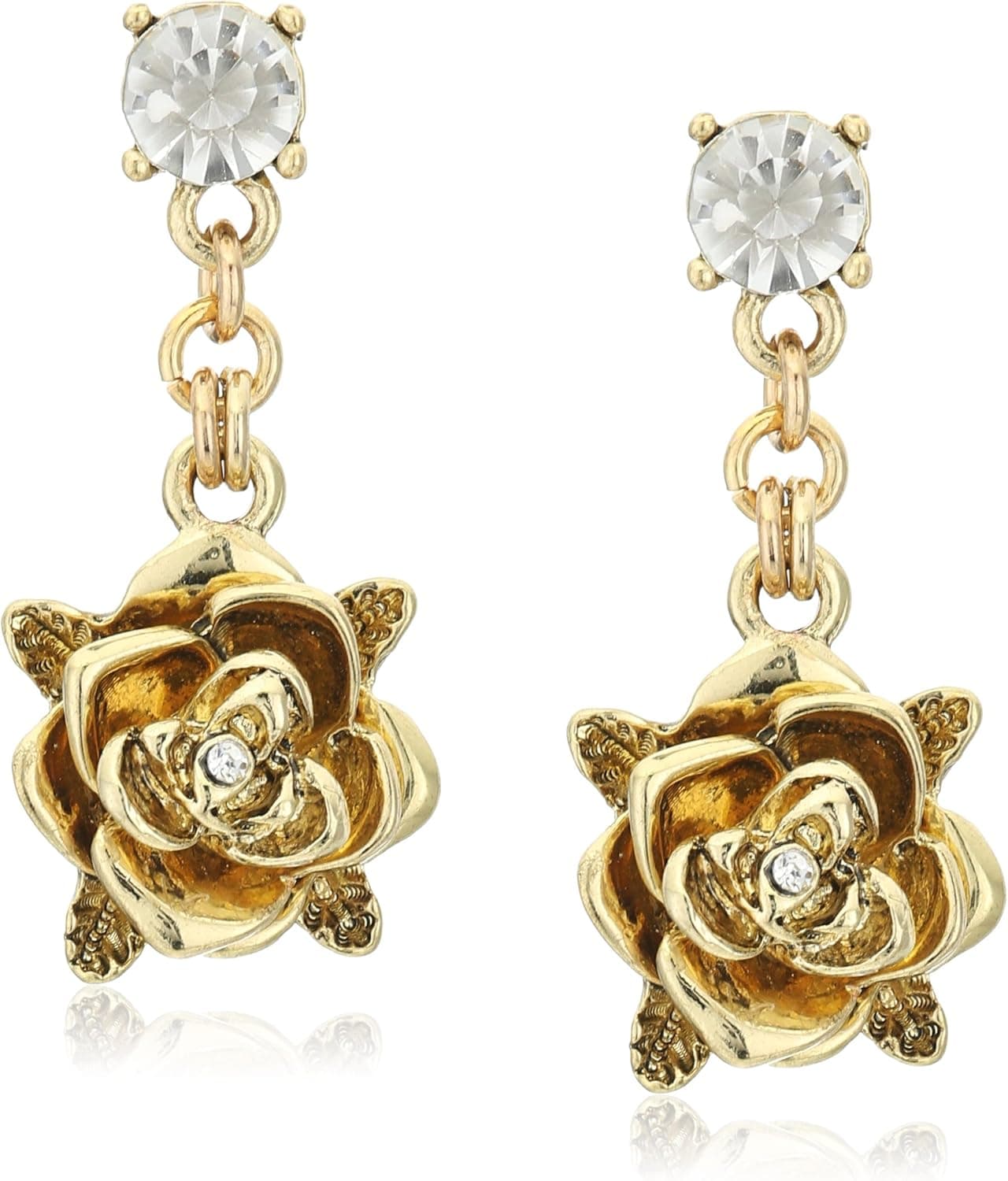 Betsey Johnson "Throwback Betsey" Rose Drop Earrings