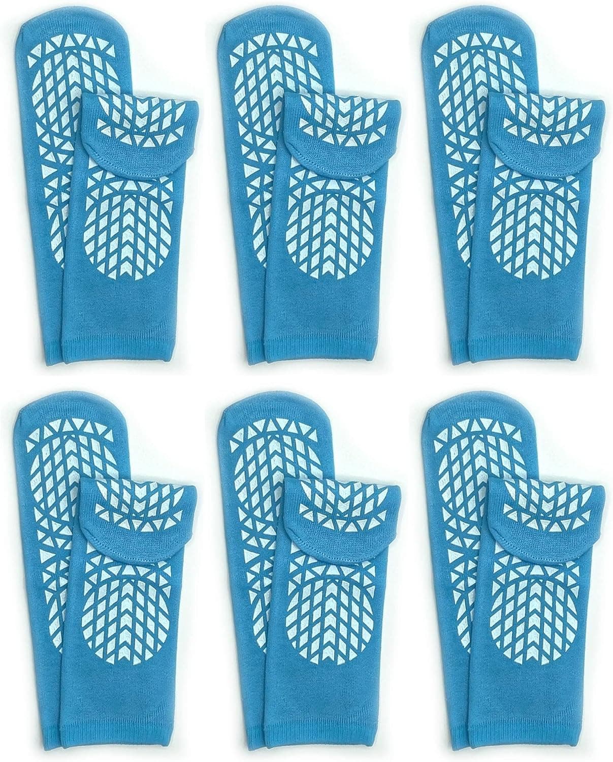 "Secure Step" Double-Sided Tread Non Slip Safety Socks, 6 Pair