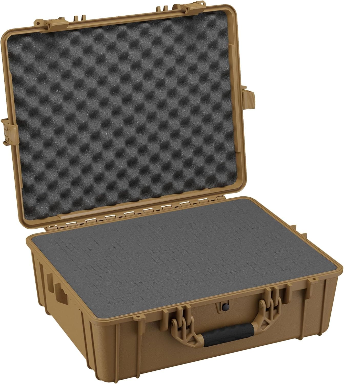 Condition 1 Hard Case with Foam, Flat Dark Earth - 25" x 20" x 8" Waterproof FDE Dry Box, Plastic Hard Shell Case for Scope, Optics, Sights and Guns | Customizable Pick and Pluck Foam | Made in USA