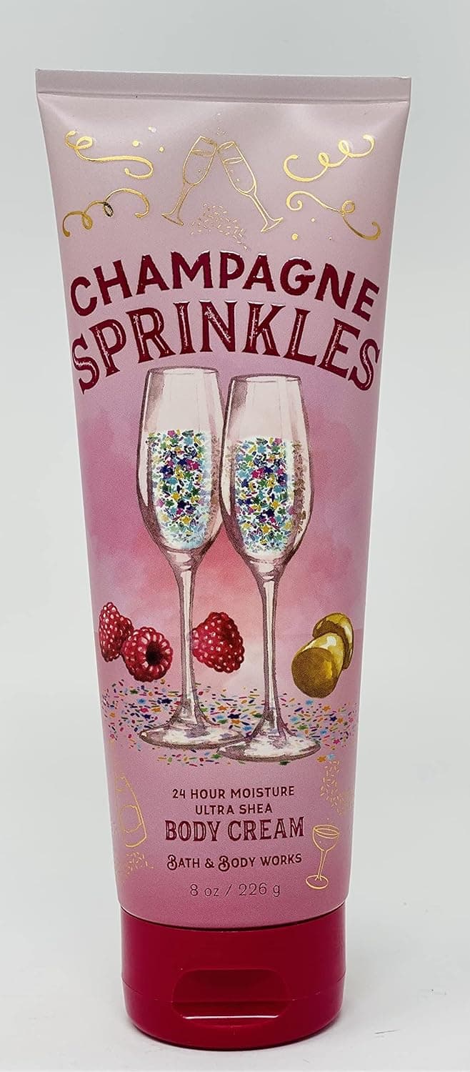 Bath & Body Works Champagne Sprinkles Signature Collection Ultra Shea Body Cream 8 Ounce (Champagne Sprinkles)