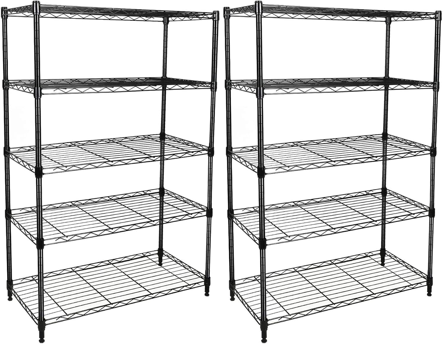 YSSOA Heavy Duty 5-Shelf Shelving Unit,2-Pack