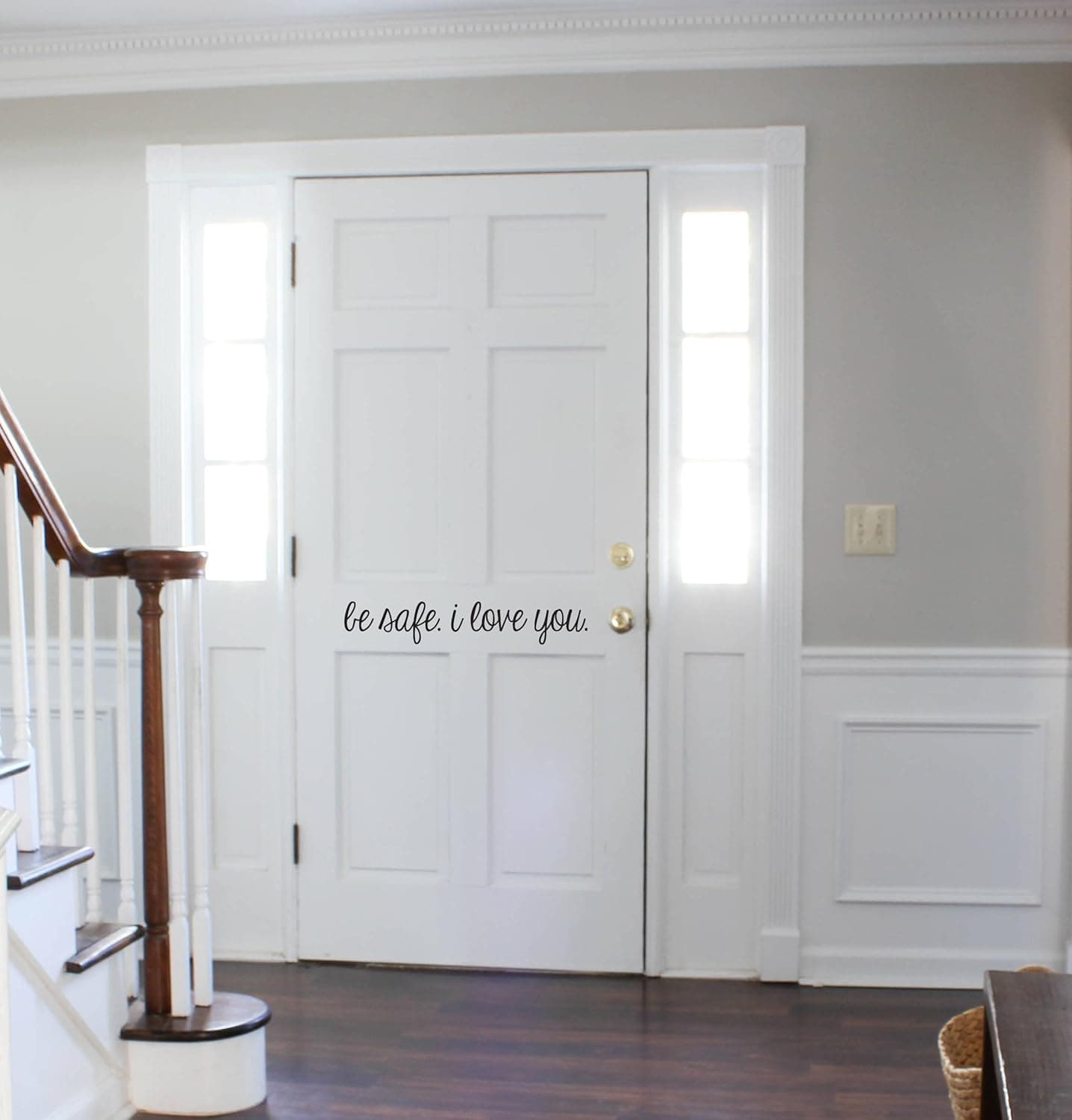 Door Decal Stickers Modern Farmhouse Style for Front Door Decals Door Vinyl Decal 23.5" W x 4.3" H Be Safe I Love You