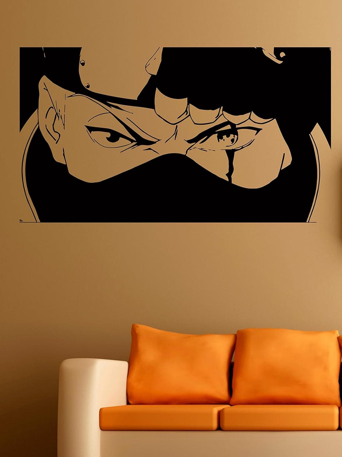 Hatake Kakashi Wall Vinyl Decal - Copy Ninja Konoha Anime Vinyl Sticker - Naruto Shippuden Japan Manga Comics Decal Sticker Vinyl Murals Decors (39" X 22")