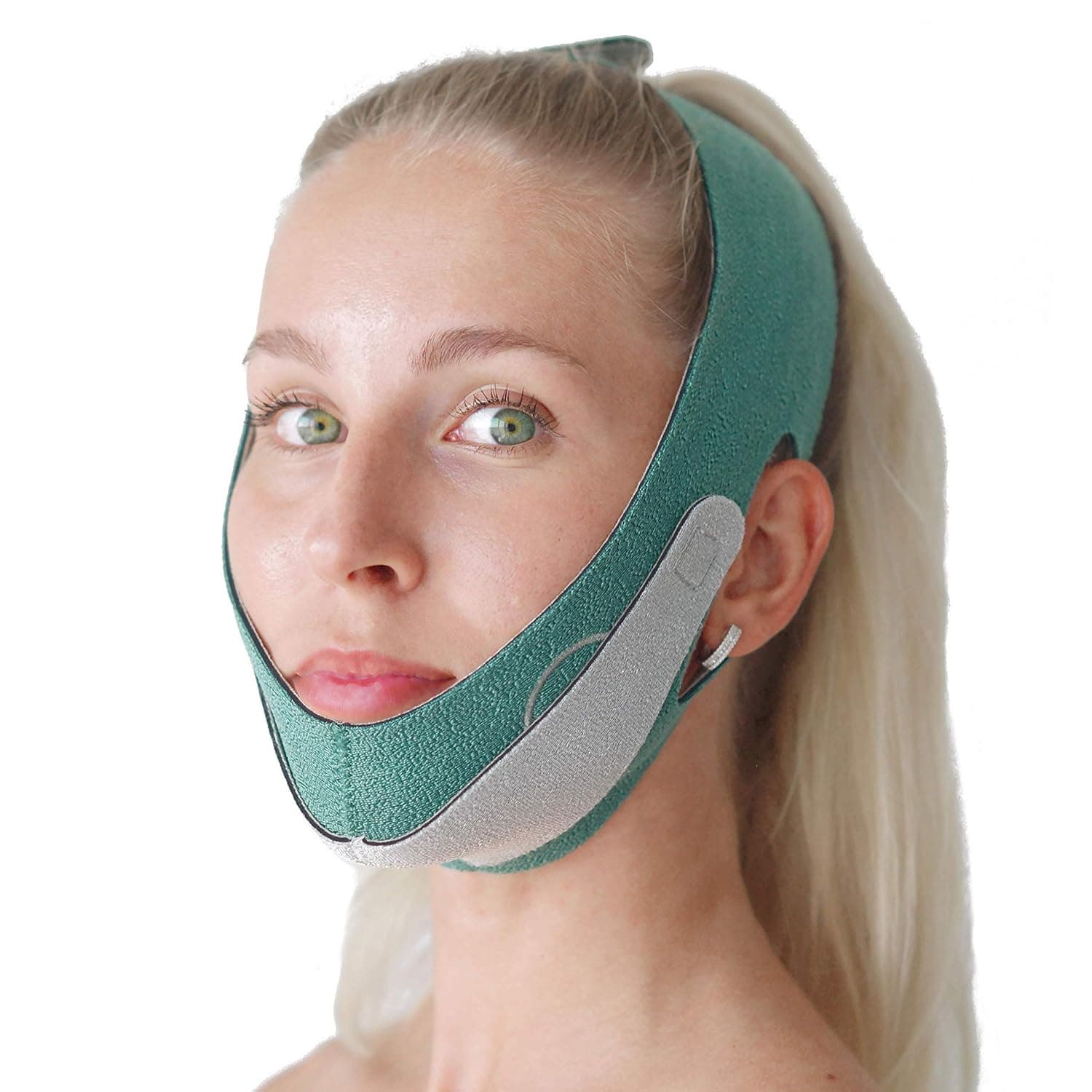ReadyGoo® Emerald Face Slimming Strap with Graphene for Women and Men | Reusable Double Chin Reducer | Face Lift Solution | Jawline Shaper | Skin Toning Belt | Face Weight Loss | Anti-Wrinkle