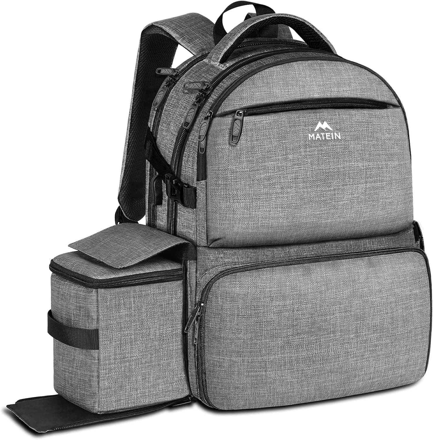 MATEIN Travel Laptop Backpacks with Electronics Organizer for Men Women, Water Resistant Carry On Backpack Business Daypack Weekender Bag for 15.6 Inch Laptop, Grey