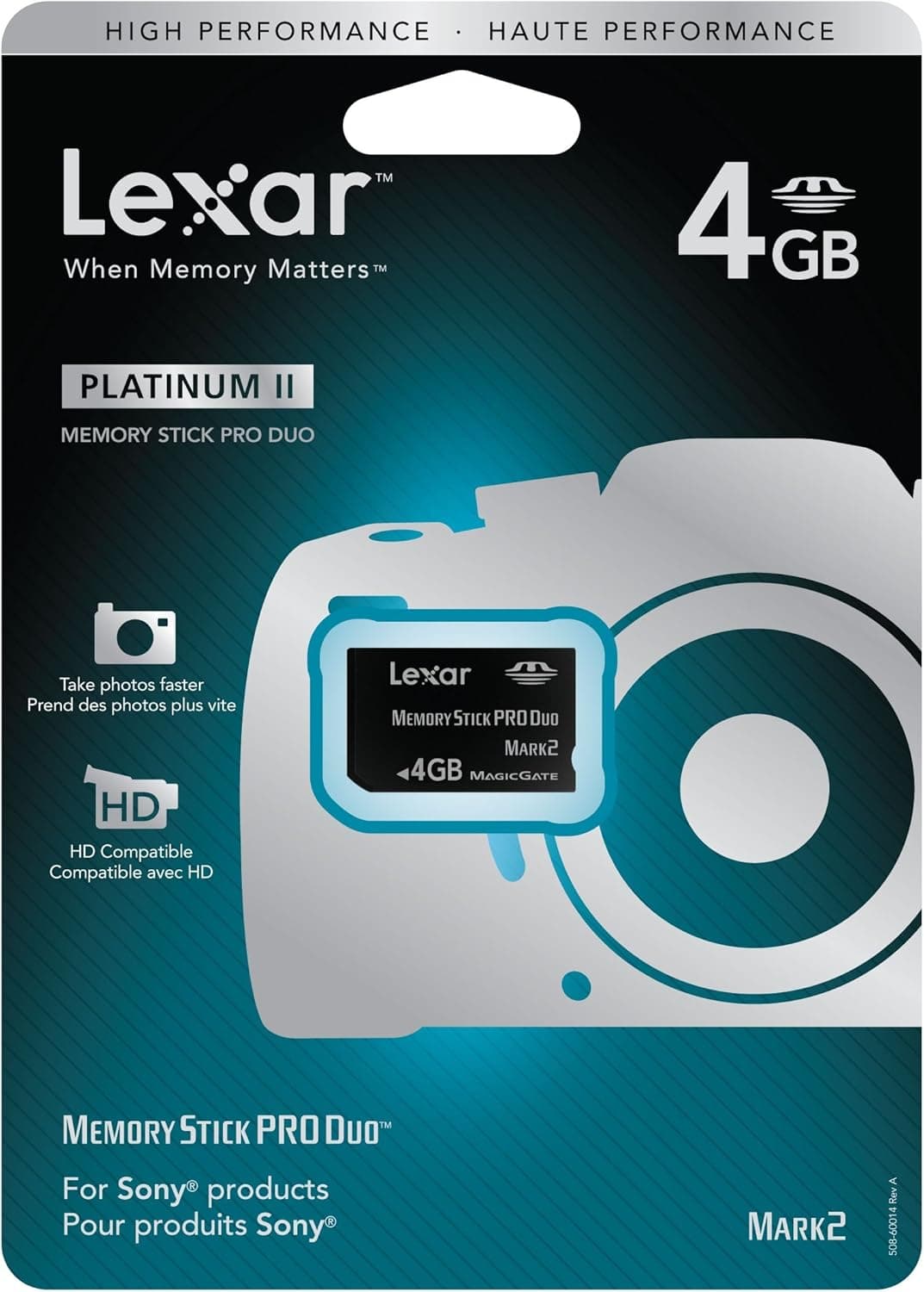 Lexar Platinum II 4GB Memory Stick Pro Duo Flash Memory Card LMSPD4GBBSBNA