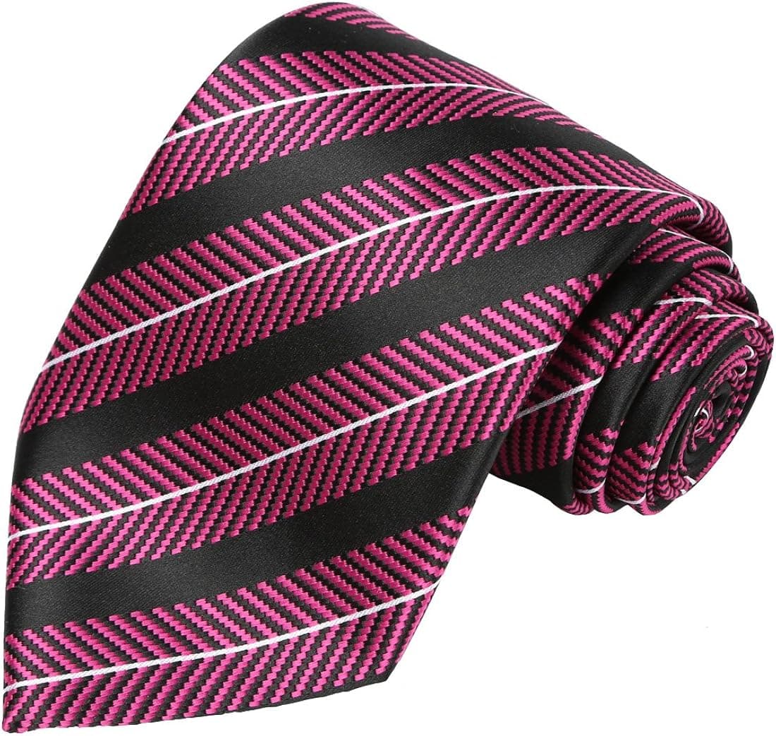 KissTies 63'' Extra Long Mens Tie Checkered Plaid Stripe Classic Necktie