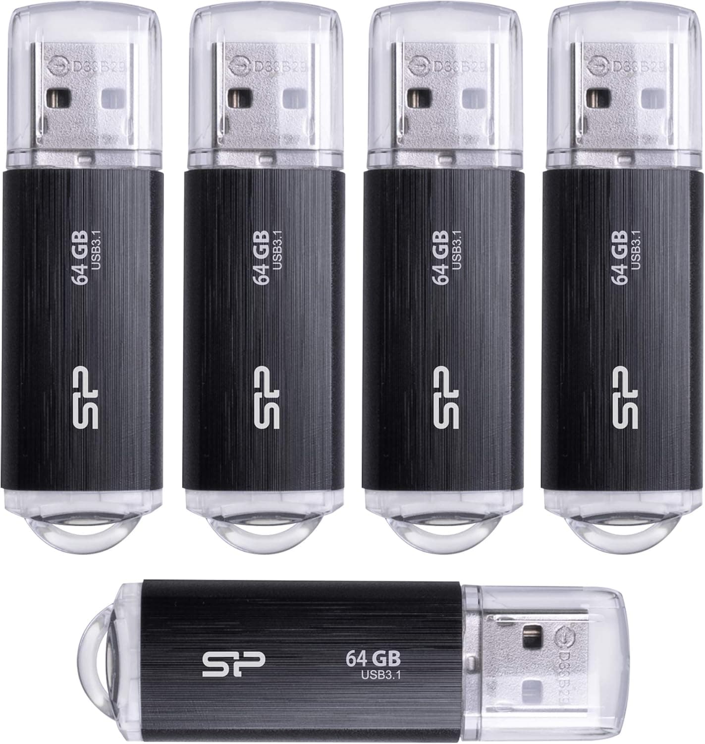 Silicon Power 5 Pack 64GB USB 3.0/3.1 Gen1 USB Flash Drive Blaze B02