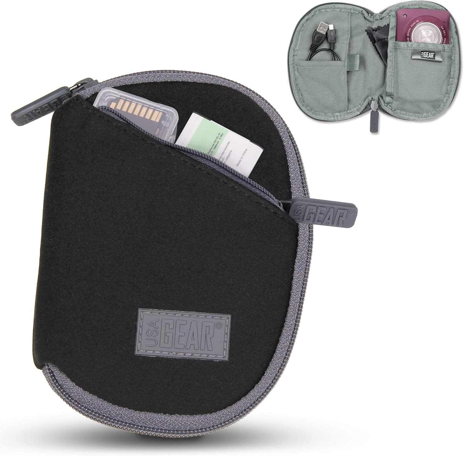 USA GEAR Compact Camera Case Point and Shoot - Flexible Neoprene, Belt Loop, and Scratch Resistant Interior - Compatible with Sony Cyber-Shot, Canon Powershot, Nikon Coolpix, Panasonic Lumix, and more