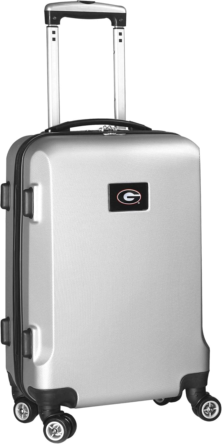 Denco NCAA Georgia Bulldogs Carry-On Hardcase Luggage Spinner, Silver