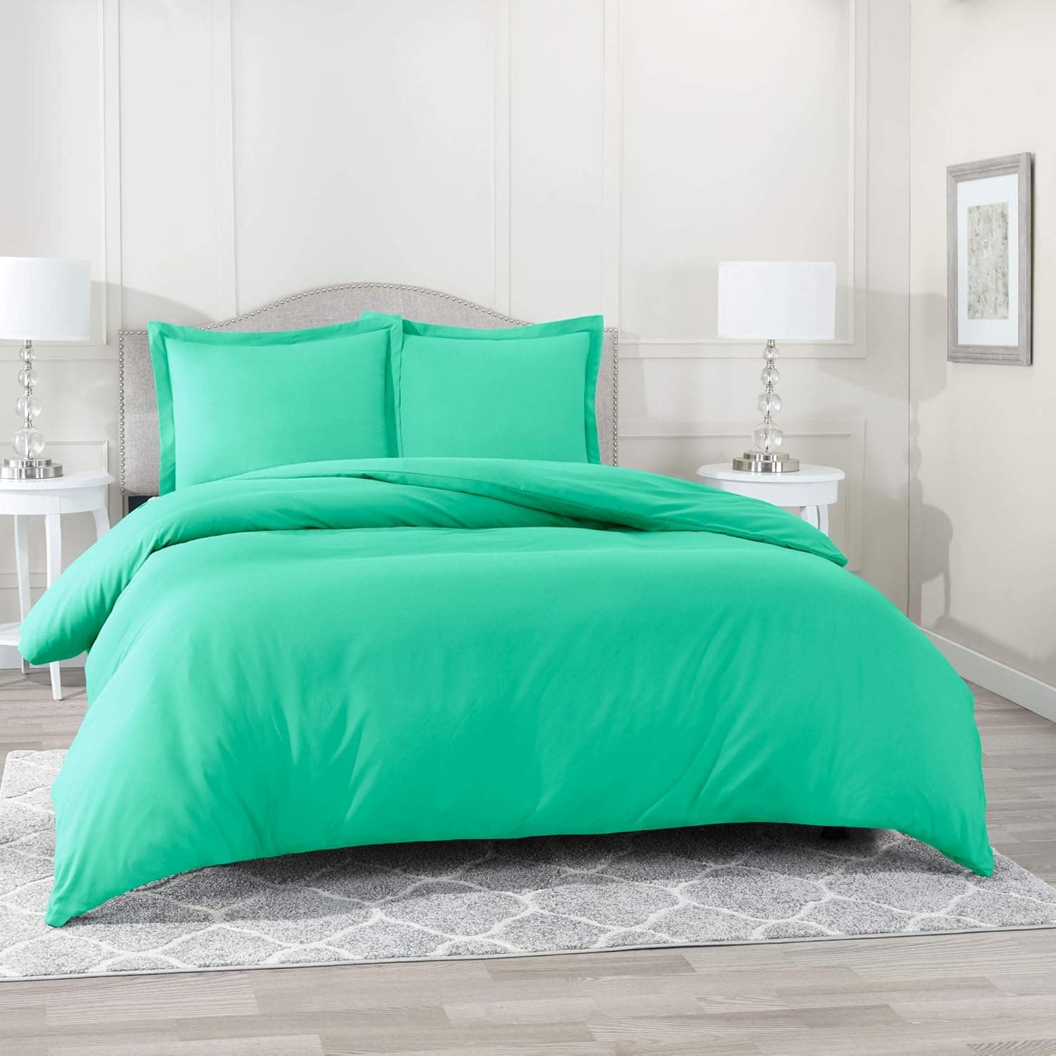 Nestl Twin Duvet Cover Set - Double Brushed Mint Duvet Cover Twin, Soft Twin / Twin XL Duvet Cover 2 Piece with Button Closure, 1 Twin Size Duvet Cover 68x90 inches and 1 Pillow Sham