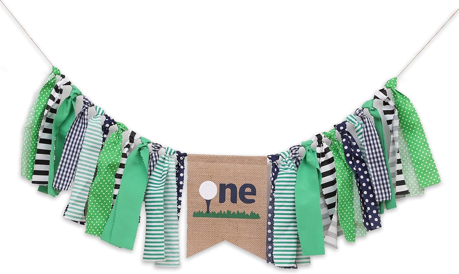 Theme High Chair Banner - First Birthday Party Banner - 1st Birthday Photo Backdrop - Sunshine 1st Birthday (Green-Golf)