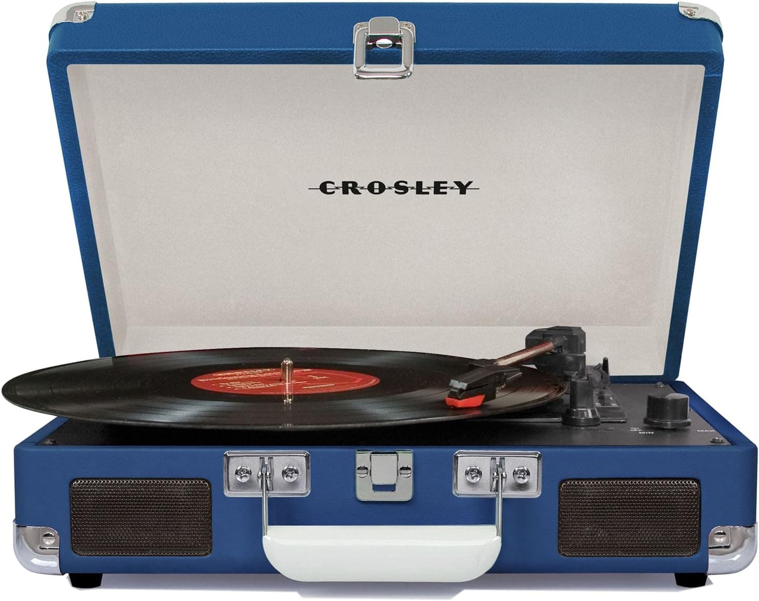 Crosley CR8005A-BL Cruiser Portable Turntable (Blue) w/ Record Cleaning Kit