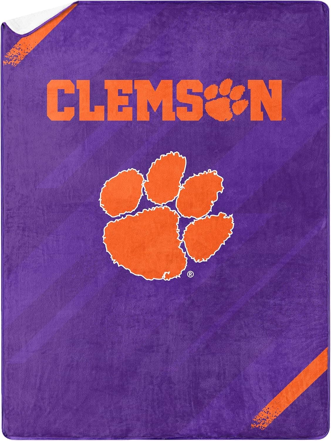 Northwest NCAA Silk Touch Sherpa Throw Blanket 60X80 , Clemson Tigers