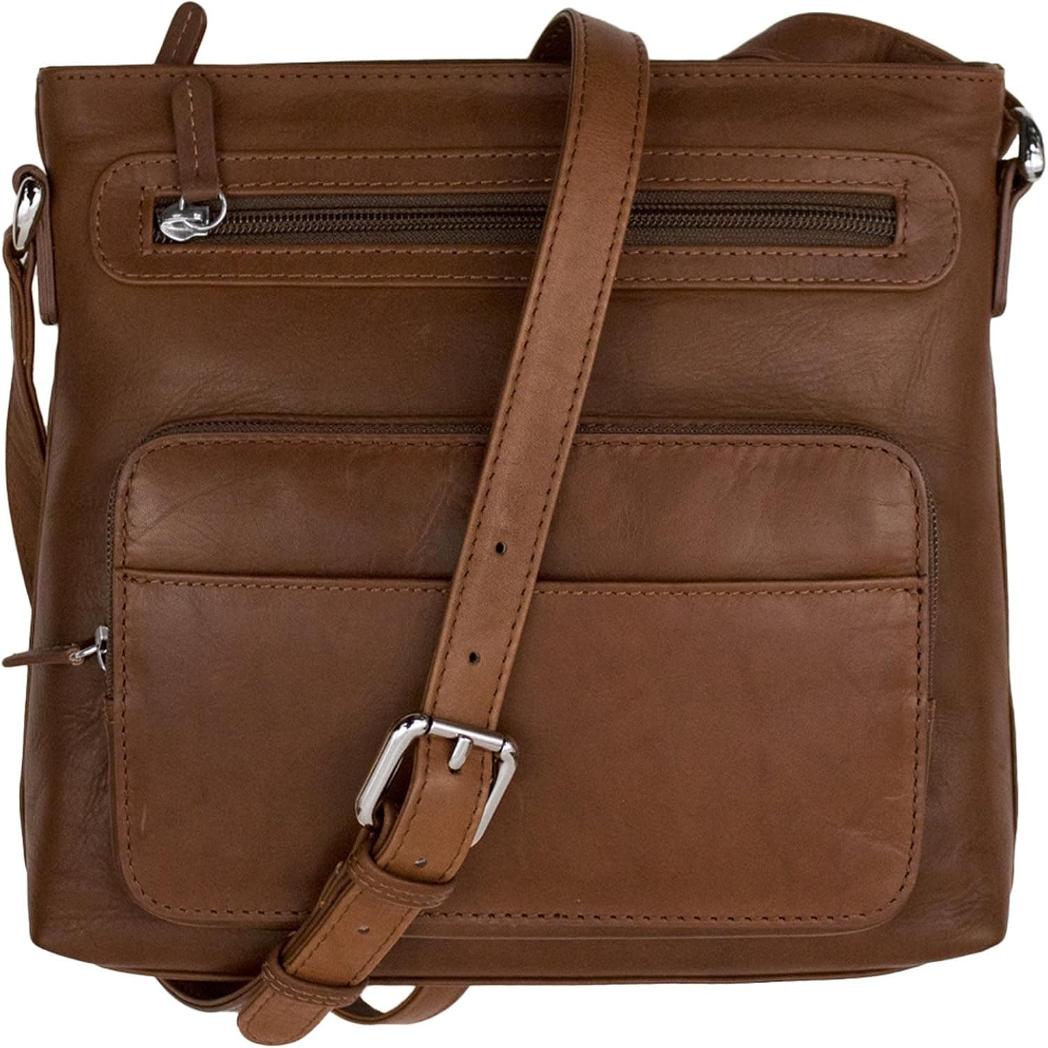 Leather Organizer Cross-body Handbag
