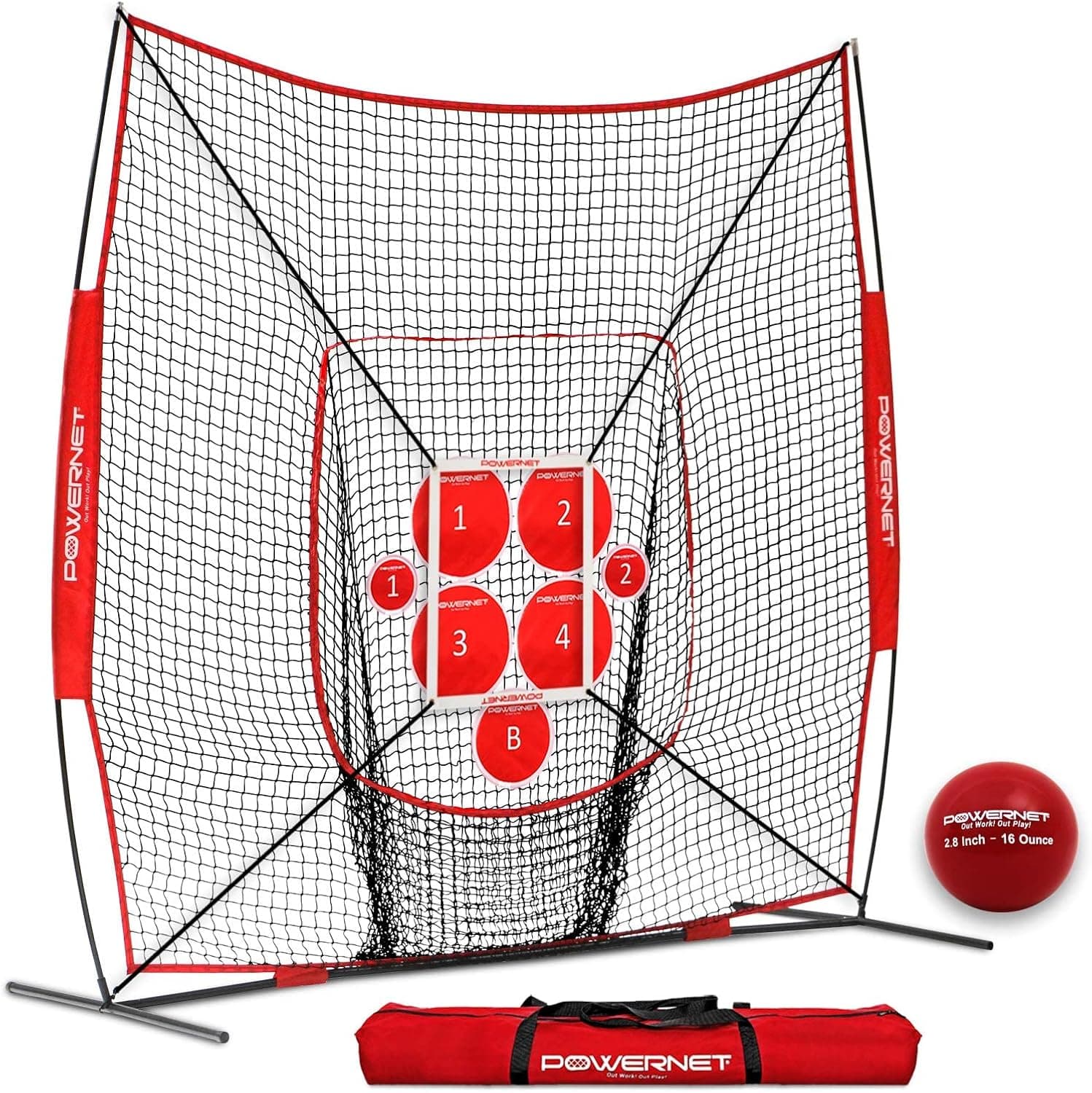 PowerNet German Marquez Pitch Perfect Targets, Practice Net and Strike Zone Attachment Bundle | Baseball Softball Pitching Trainer | 3 Size Set | Increase Accuracy