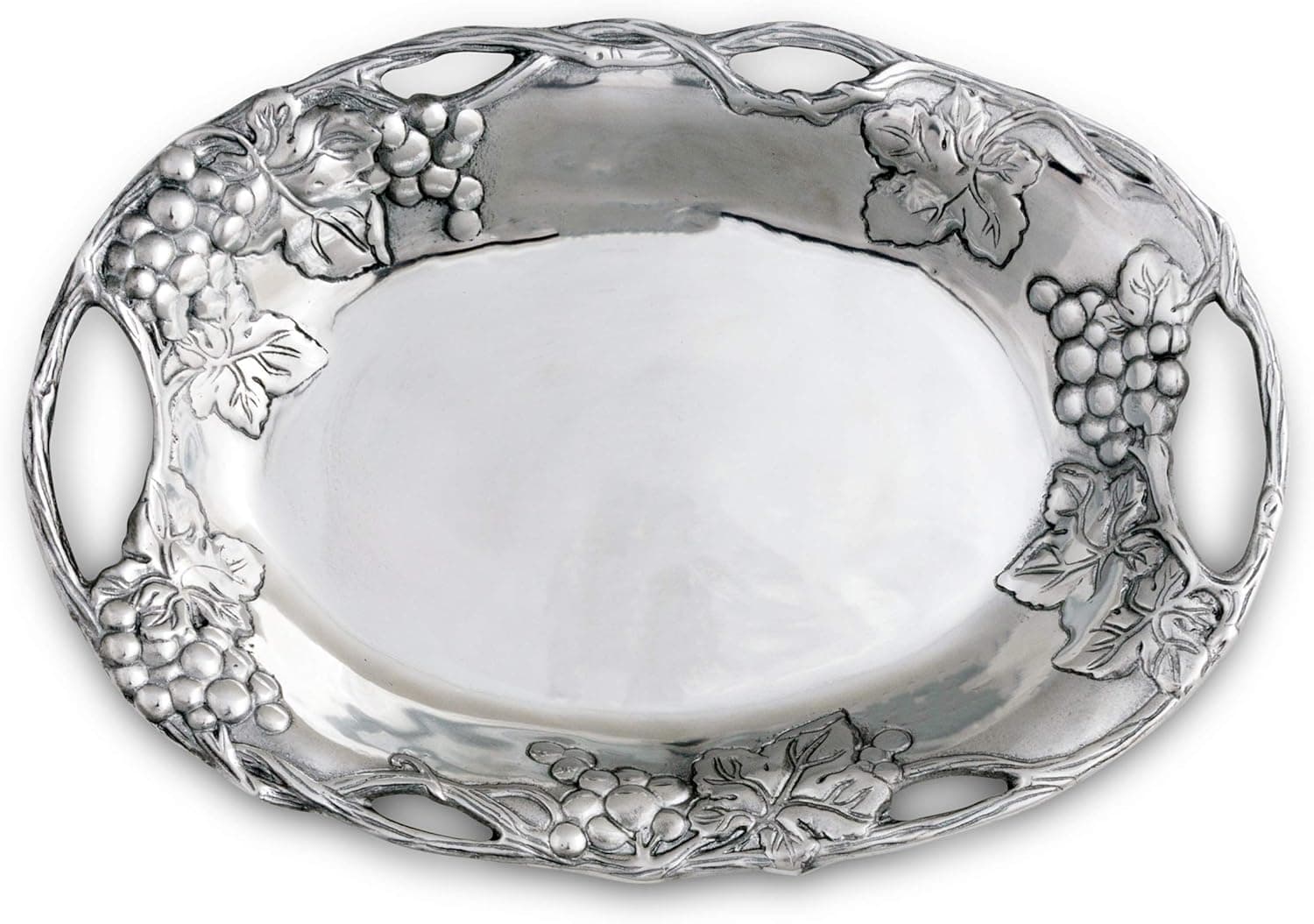Arthur Court Designs Aluminum Grape Oval Tray 13.5" x 9"