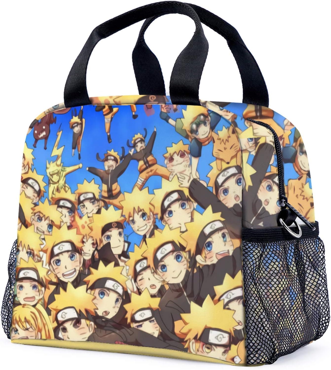 Anime Yellow Insulated Lunch Bag Cooler Anime Lunch Bag Large Lunch Box for Men Women Hiking Picnic Beach Camping