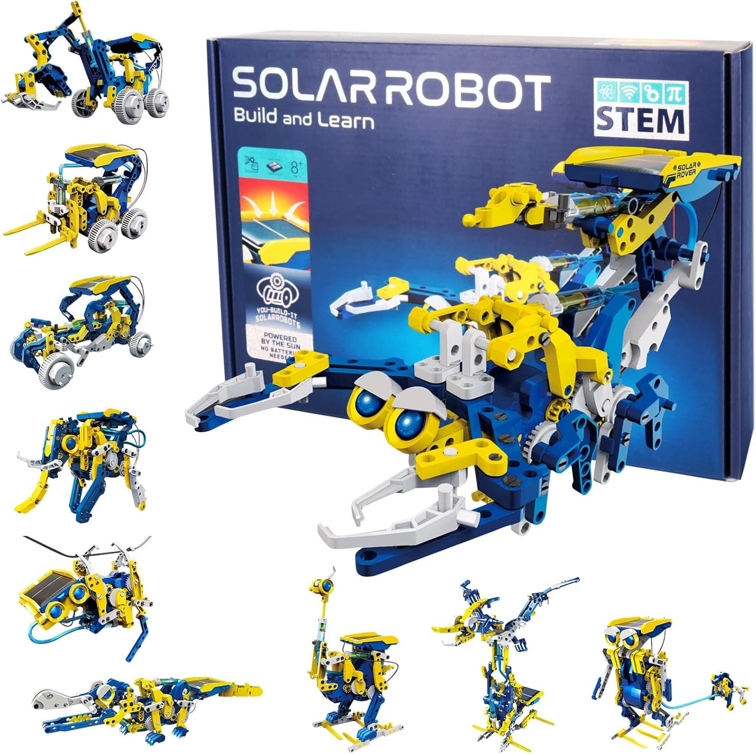 GARUNK Solar Robot Kit Learning & Educational Toys for Kids, 12 in 1 STEM Toys, Solar Power Science Building Kit DIY Robotics Set, Science, Technology, Math Skills