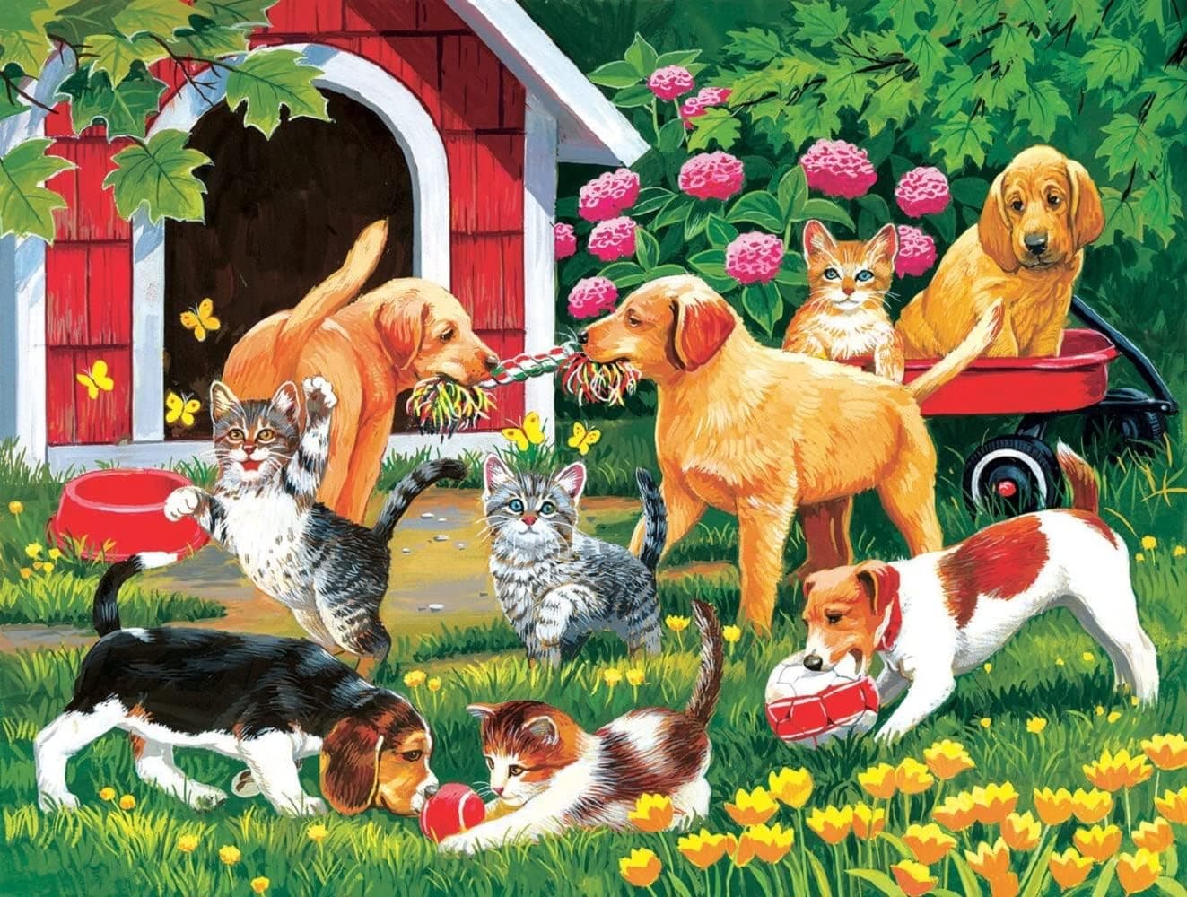 SUNSOUT INC Who's Winning? 300 Piece Cats Jigsaw Puzzle