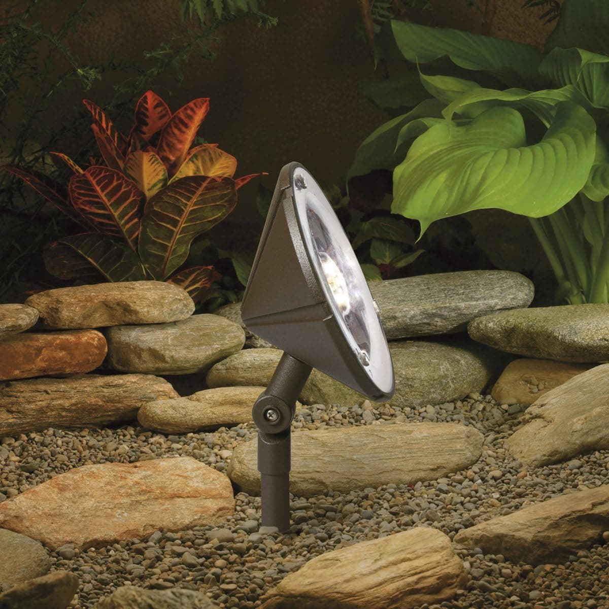 Kichler 15861AZT LED Landscape Wall Washer with High/Low Setting, Textured Architectural Bronze
