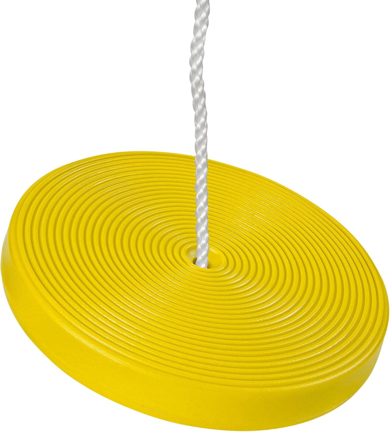 Tree Swing Sets for Backyard Affordable Heavy Duty Plastic Disc Swing Seat with Nylon Braided Rope, Non-Slip Rope Swing for Kids Outdoor, Backyard Swing Sturdy & Durable Holds 150lbs Weight - (Yellow)