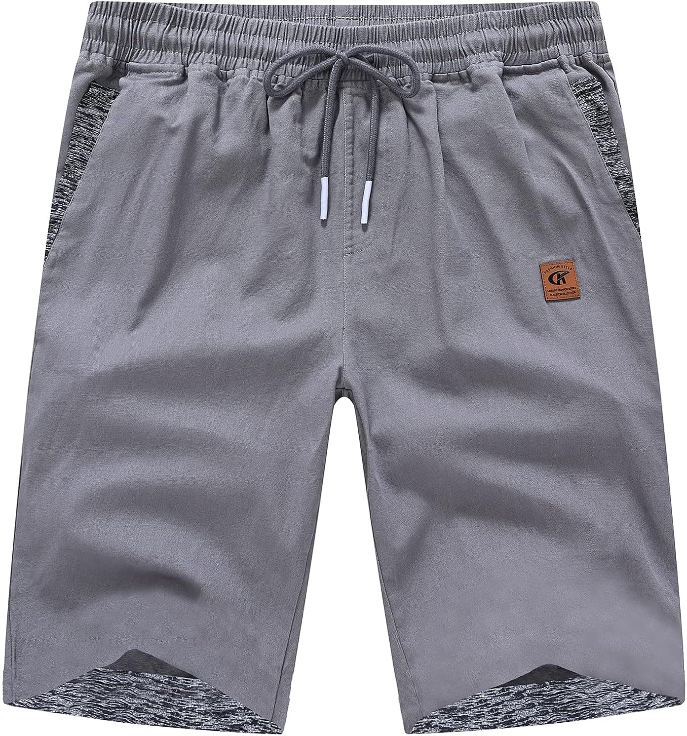 Satankud Men's Casual Drawstring Slim Elastic Waist Cotton Shorts