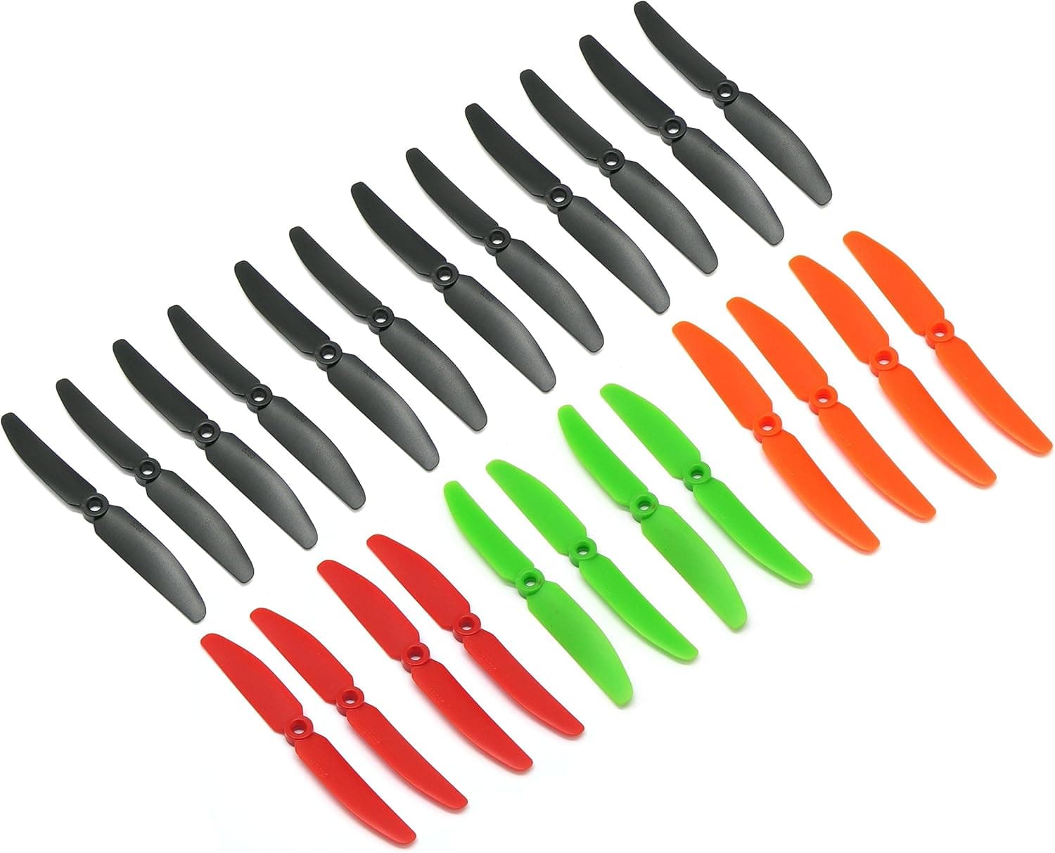 RAYCorp® Rainbow Pack 5030 5x3 Propellers. 24 Pieces(12 CW, 12 CCW) -12 Black, 4 Orange, 4 Red, 4 Green - Genuine & High Quality 5-inch Quadcopter and Multirotor Props + Battery Strap