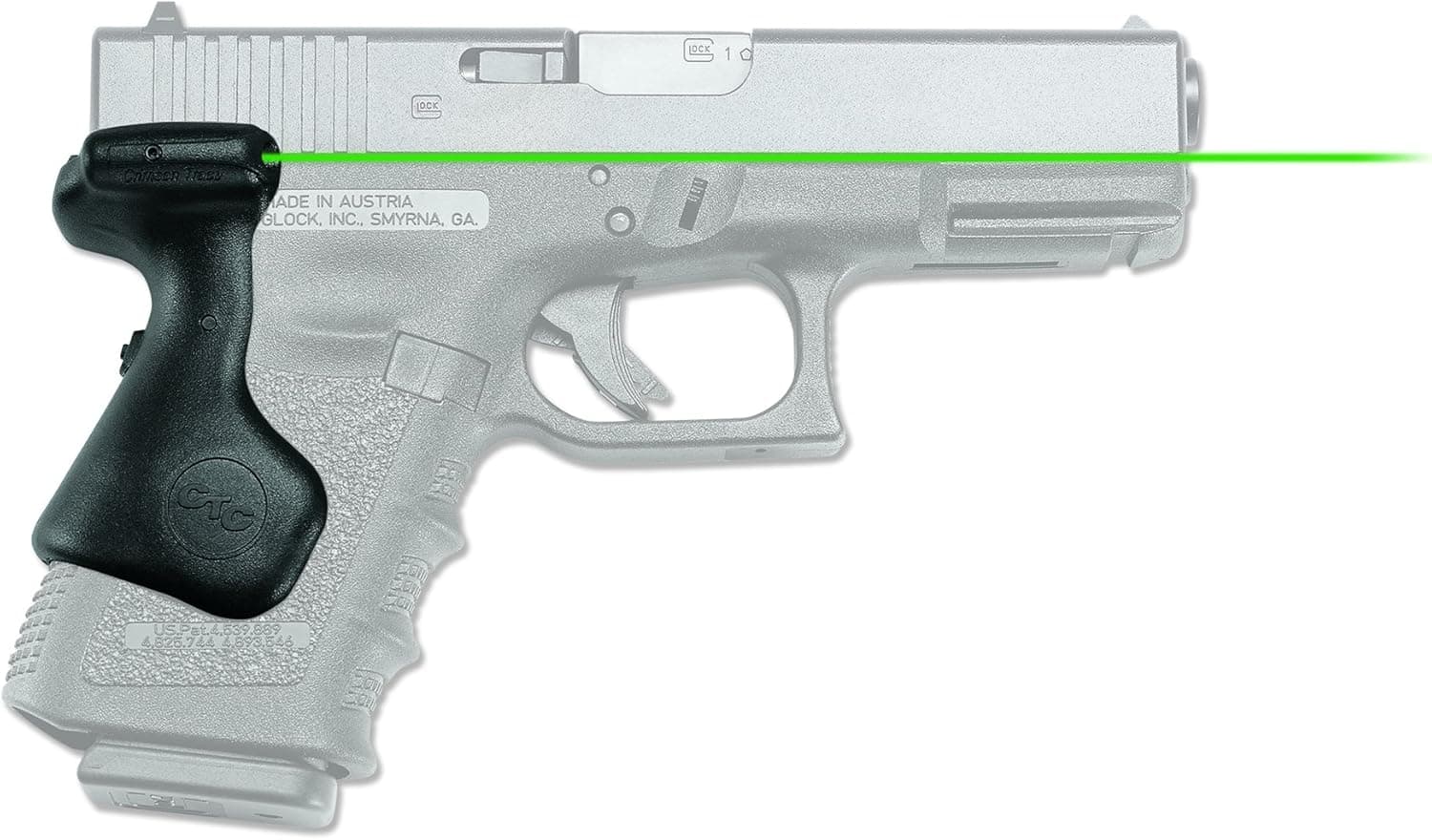 Crimson Trace LG-639 and 639G Lasergrips with Red Laser, Heavy Duty Construction and Instinctive Activation for Glock Compact Pistols, Defensive Shooting and Competition