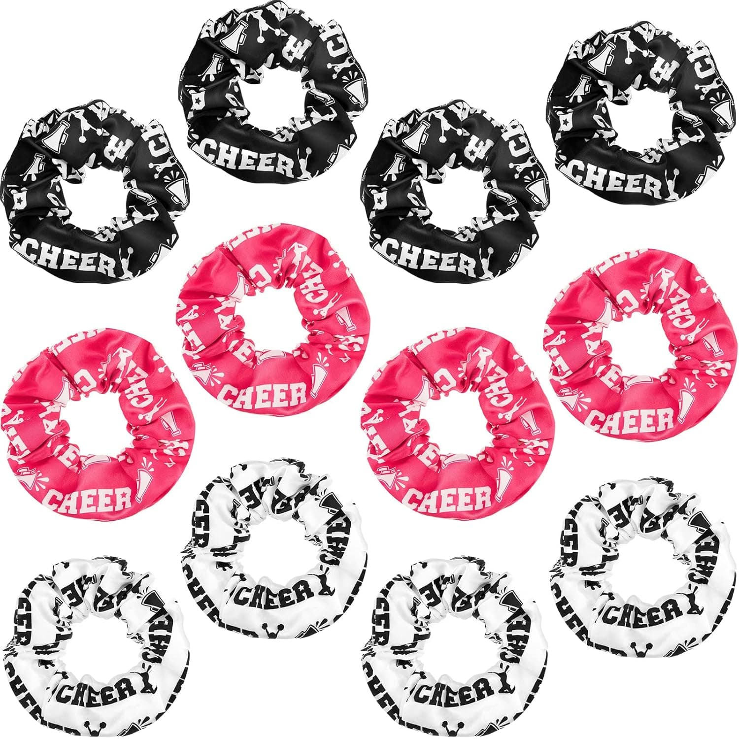 12 Pcs Cheer Scrunchies for Girls Cheer Hair Accessories Cheerleading Head Bands Elastic Scrunchies for Girls Cheerleaders Cute Scrunchies for Cheer Teams Birthday Party
