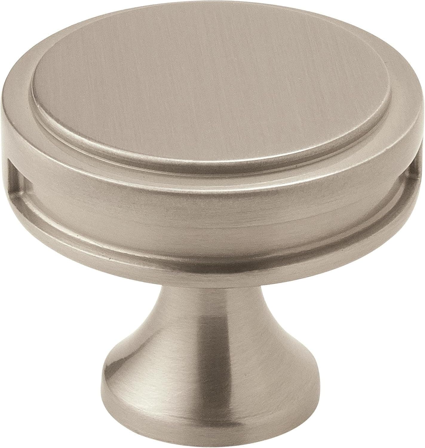 Amerock | Cabinet Knob | Satin Nickel | 1-3/8 inch (35 mm) Diameter | Oberon | 1 Pack | Drawer Knob | Cabinet Hardware