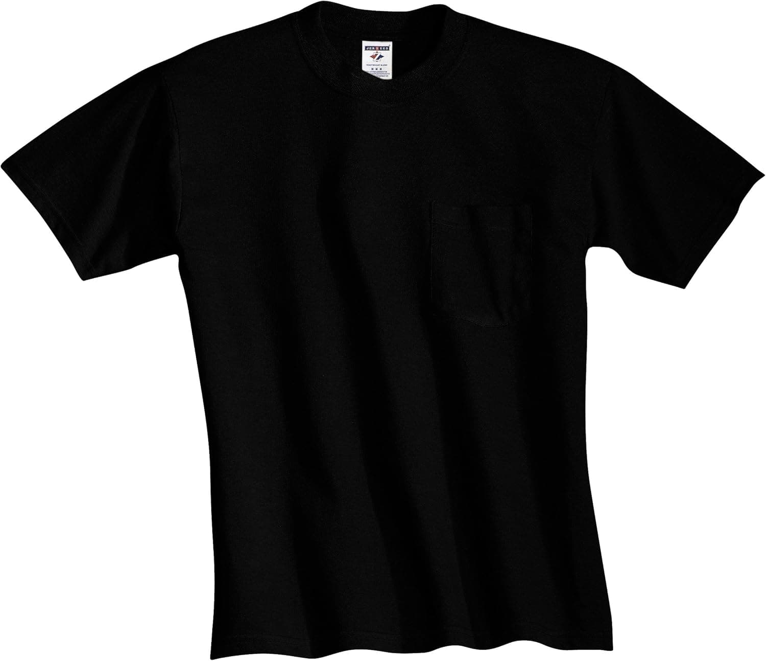 JERZEES Mens Heavy Blend Cotton/Poly Pocket T-Shirt, XL, Blk