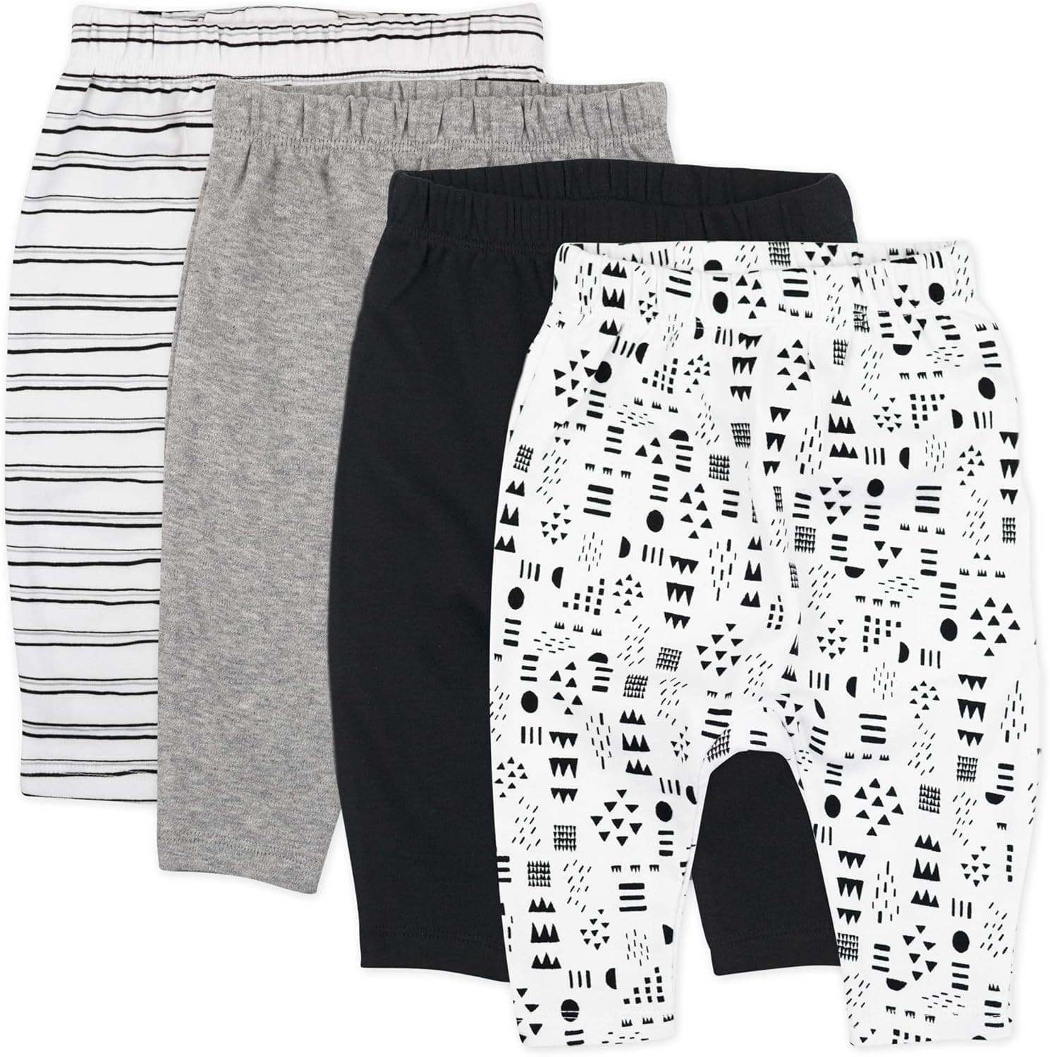 HonestBaby Baby Boys' Infant Organic Cotton Cuff-Less Harem Pants Multi-Pack