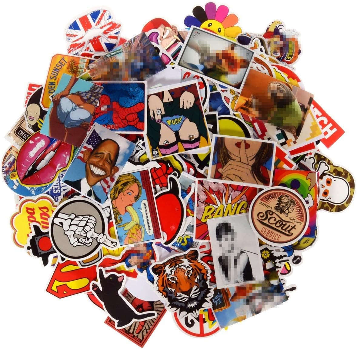 Sunny 200pcs Graffiti Sticker, Car Styling, Skateboard Fridge Vinyl Decals, Luggage Home Decor, Laptop Toy Waterproof Random Sticker Pack