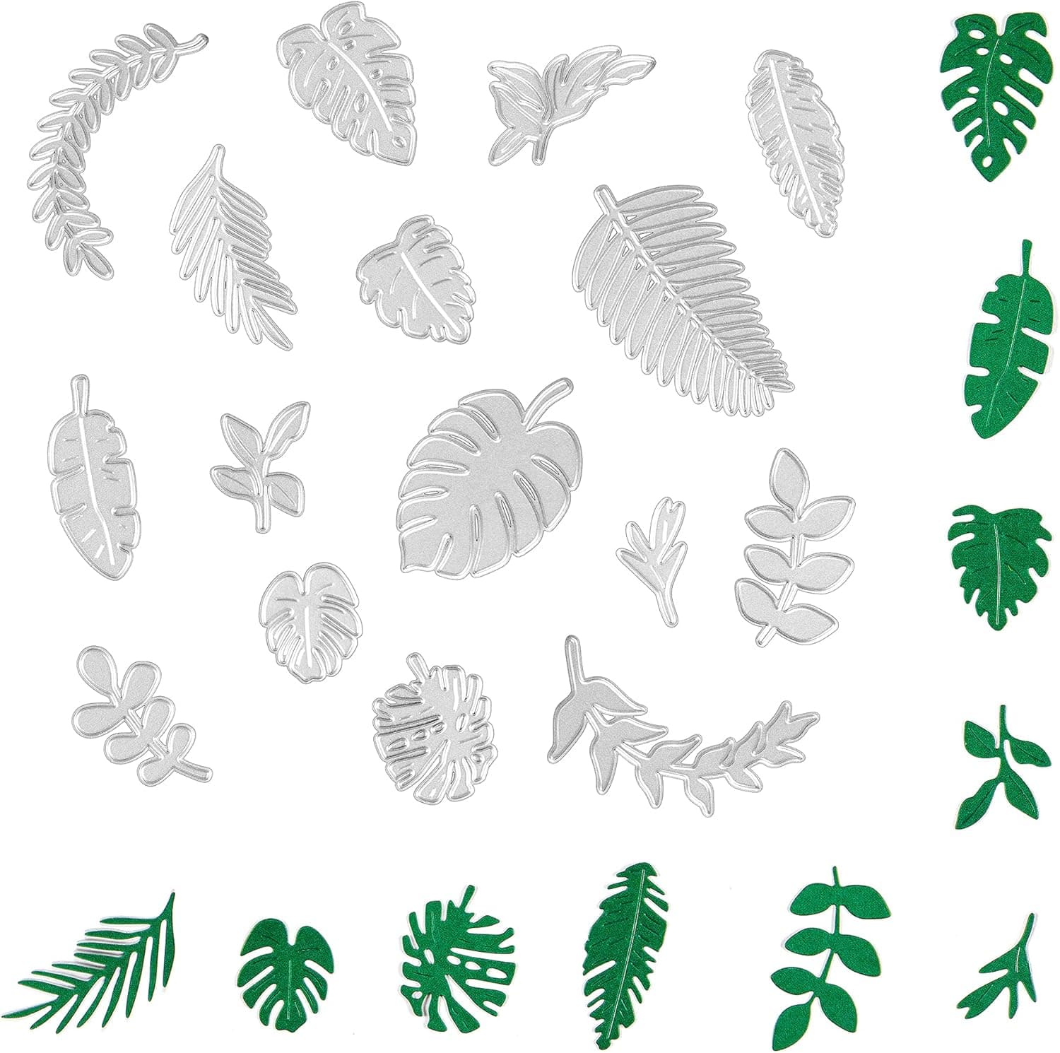 PARBEE Leaf Cutting Dies, Tropical Palm Monstera Leaves Botany Die Cuts for Card Making Journal Green Paper Leaves Scrapbooking Exotic Wedding Album Decor Crafts