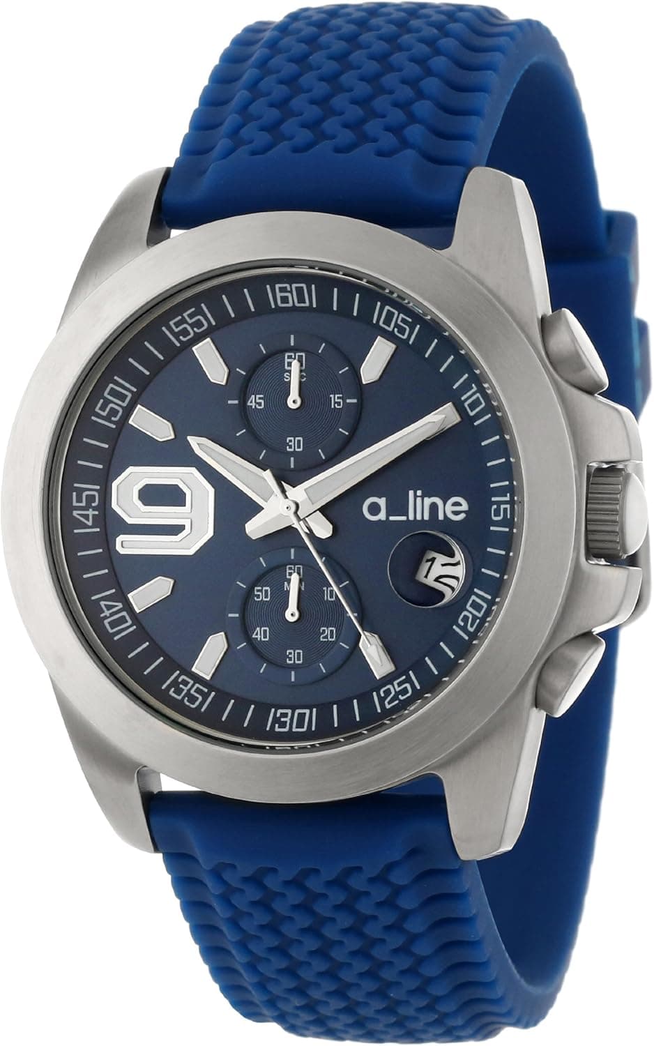 a_line Women's 80011-03-NB Aroha Chronograph Dark Blue Dial Dark Blue Silicone Watch