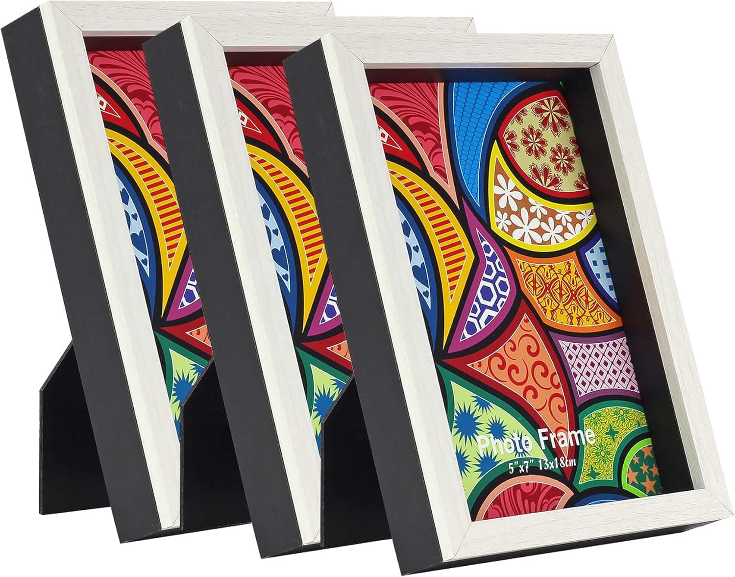 Home&Me 5x7 Picture Frame Wood for Table-Top Display and Wall Mounting Photo Frame 3 Pack