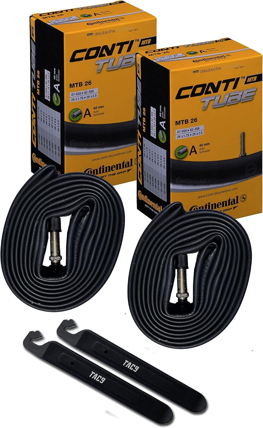 Continental Bike Tube, 26" x 1.75-2.50, 42mm Schrader Valve. Individually Boxed!