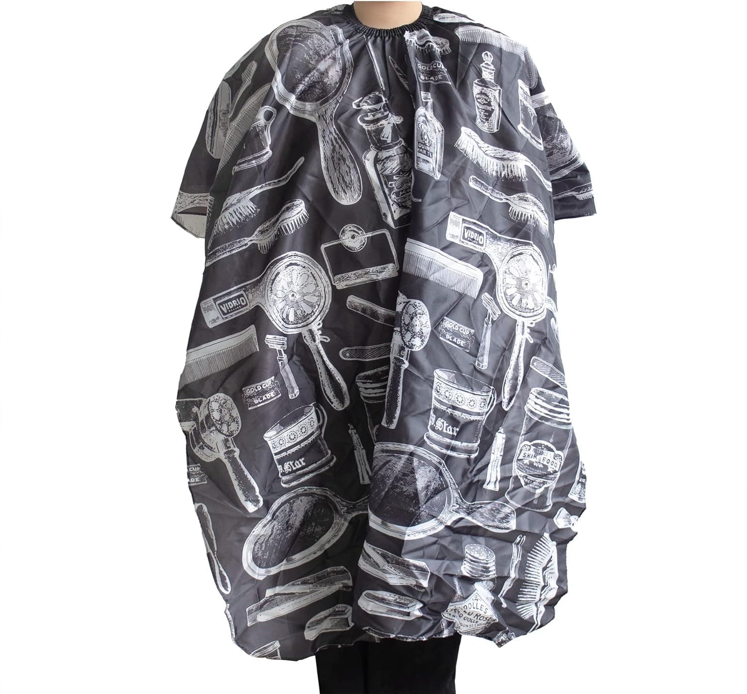 AUEAR, 1 Pack Pro Hair Styling Cape Cutting Hair Cloth Waterproof Salon Barber Haircut Hairdressing Gown Apron (Black&White)