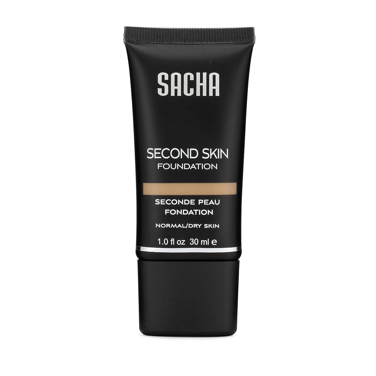 Second Skin Liquid Foundation by Sacha Cosmetics, Liquid Face Makeup to give Flawless Looking Skin, Medium Coverage, for All Skin Types, 1 oz, Perfect Beige