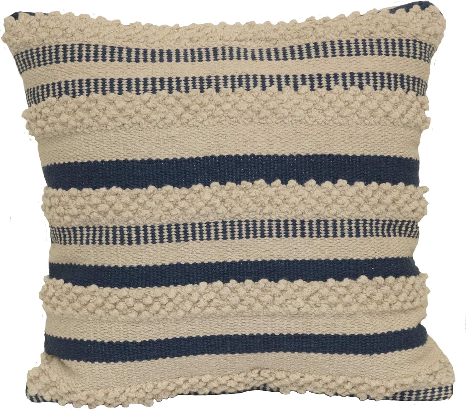 Brentwood Originals Textured Stripe Pillow, 18" x 18", Indigo Natural