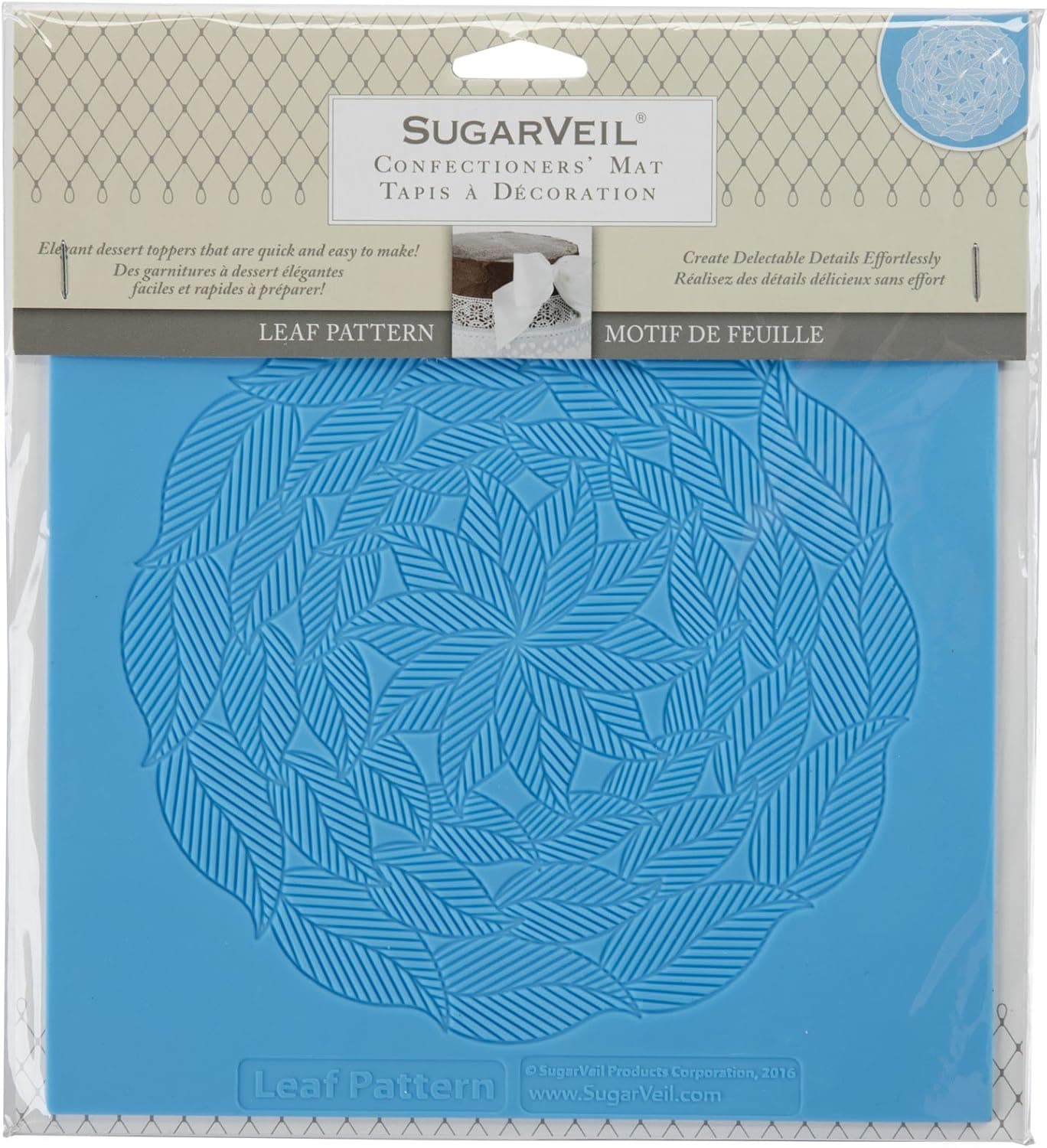 SugarVeil Silicone Leaf Pattern Cake Topper Mat, White