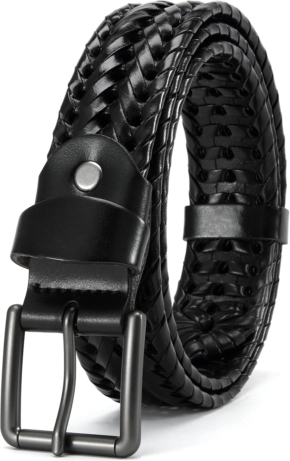 CHAOREN Braided Belt for Men - Mens Belt Leather 1 3/8" for Casual Jeans - Hand Woven Make Your Gift Awesome