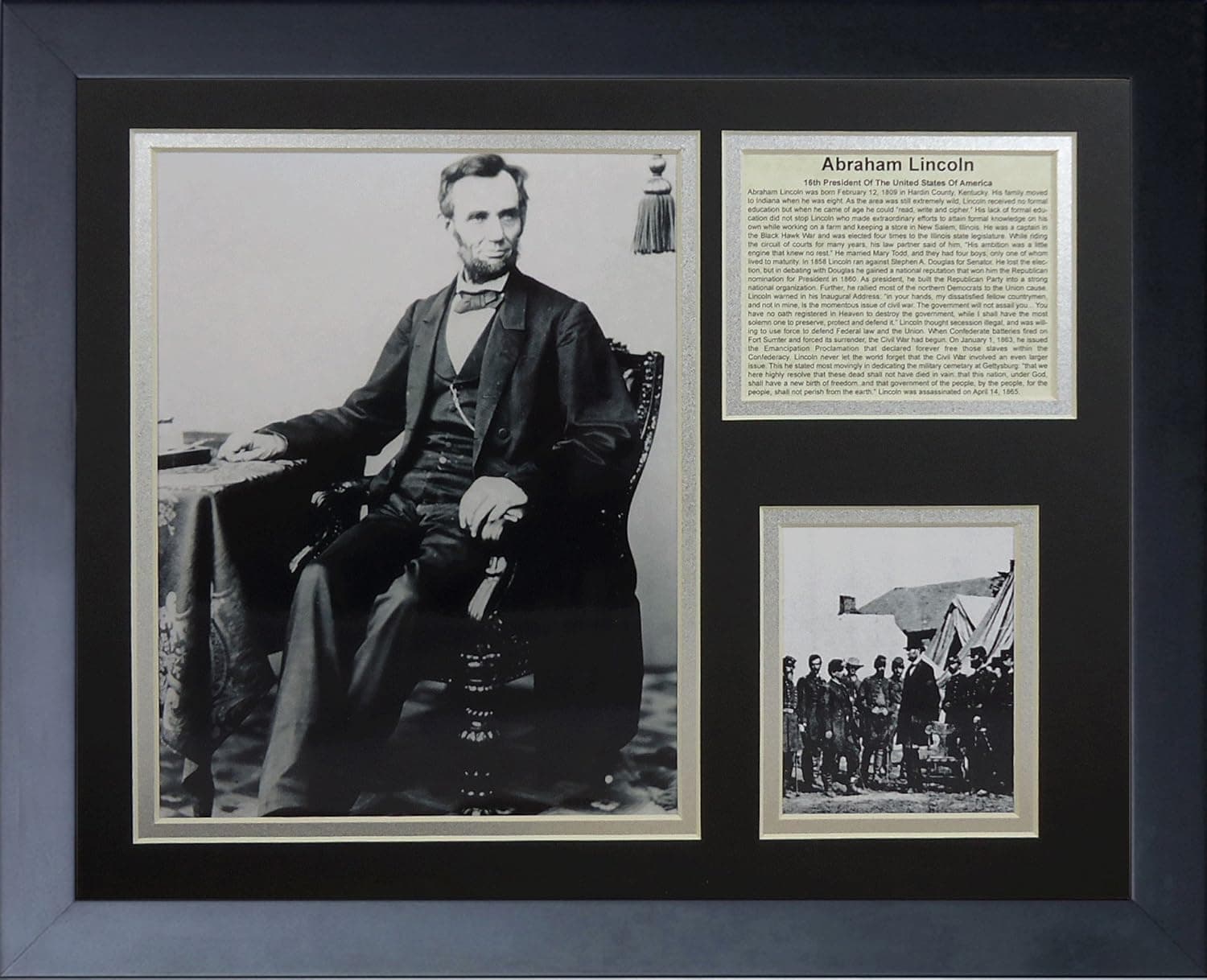 Legends Never Die "Abraham Lincoln Framed Photo Collage, 11 x 14-Inch, (16296U)