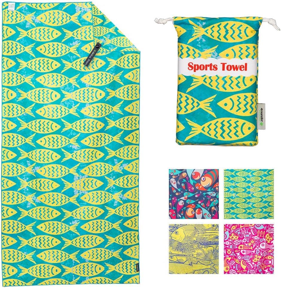 4Monster Microfiber Beach Towel Quick Dry,Super Absorbent Lightweight Travel Towel for Swimmers, Sand Free Camping Towel, Beach Towels for Pool, Swim, Water Sports,Yoga,Gym,Backpacking