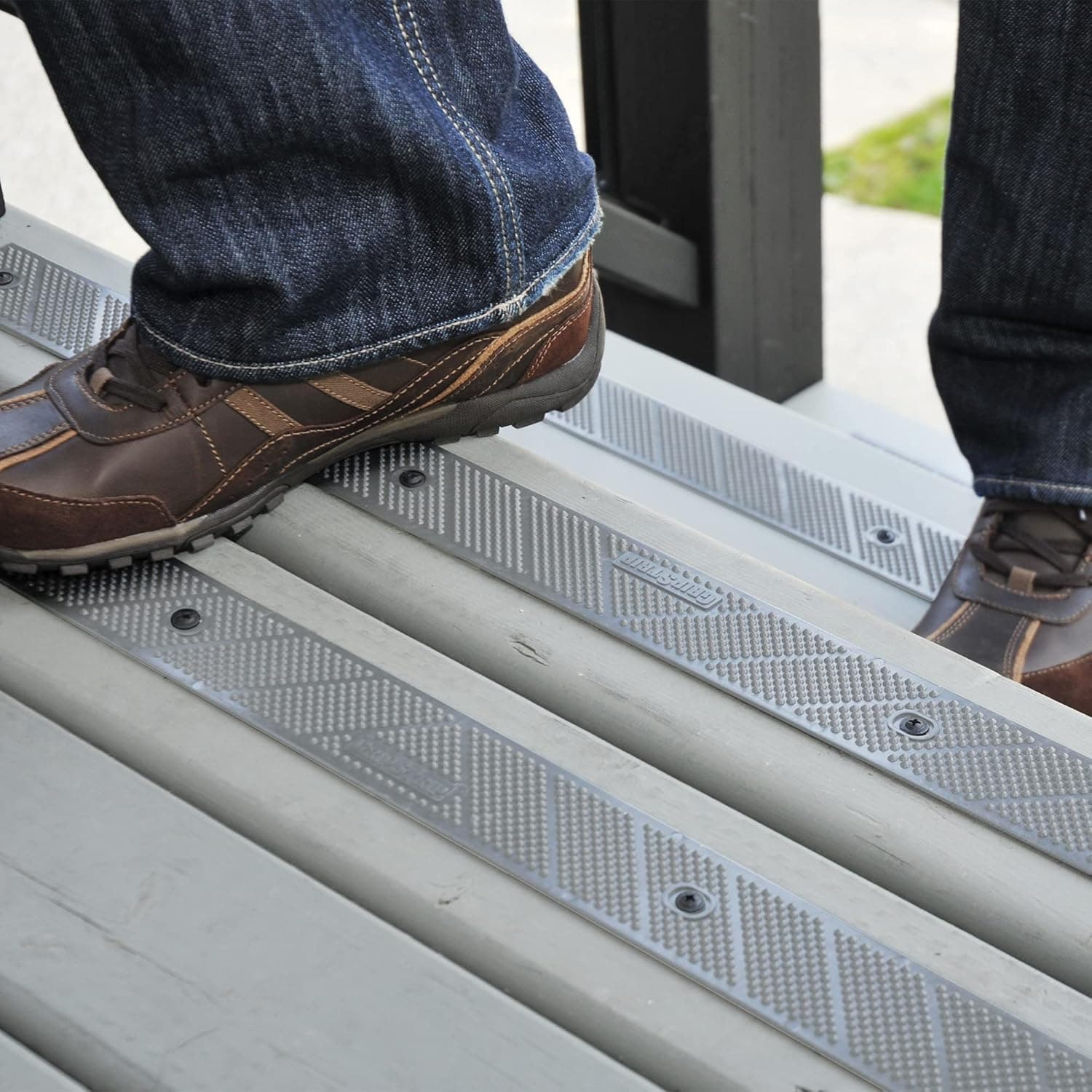 GripStrip Stair Treads for Wooden Steps, Non Slip Stair Grips for Outdoor or Indoor Use, Screw Down | Weather Resistant | Anti Slip Step Treads for Safety - Gray, 8 Pack, 32"x2"